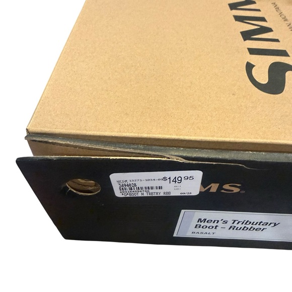 Simms Tributary Rubber Wading Boots Mens Size 9 Basalt Fly Fishing NEW with Box - Picture 11 of 11